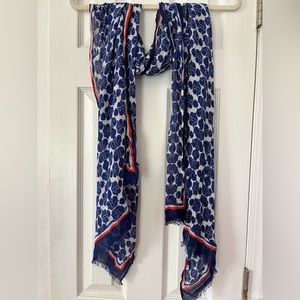 Vera Bradley Soft Fringe Scarf in Cobalt Tile